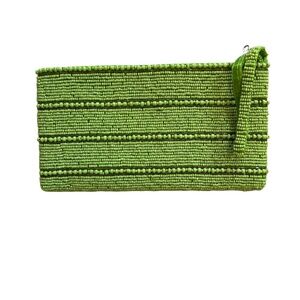Clutch Women  Lime Green Beaded Wristlet 90s Y2K Style Retro